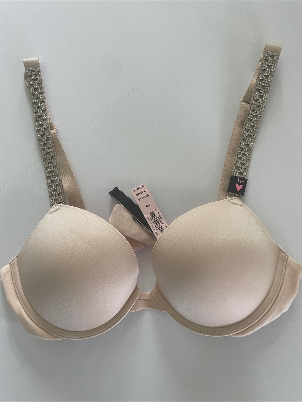 NWT Very Sexy Victoria's Secret Beige and Black Rhinestone Bra Duo 34 B - Picture 4 of 10